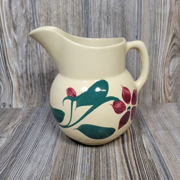 Vintage Starflower Watt Pitcher, #16 Oven Ware 5 Petal - Picture 2 of 7